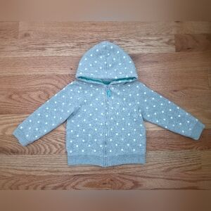 Carter's Gray and White Polka Dot Hoodie